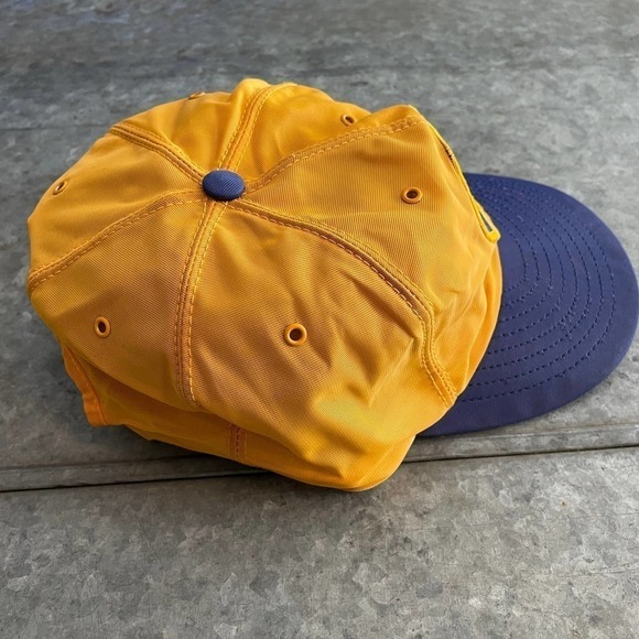 Vintage 80s Napa Auto Parts Racing Embroidered Patch Snapback Hat Yellow Blue - Picture 5 of 11